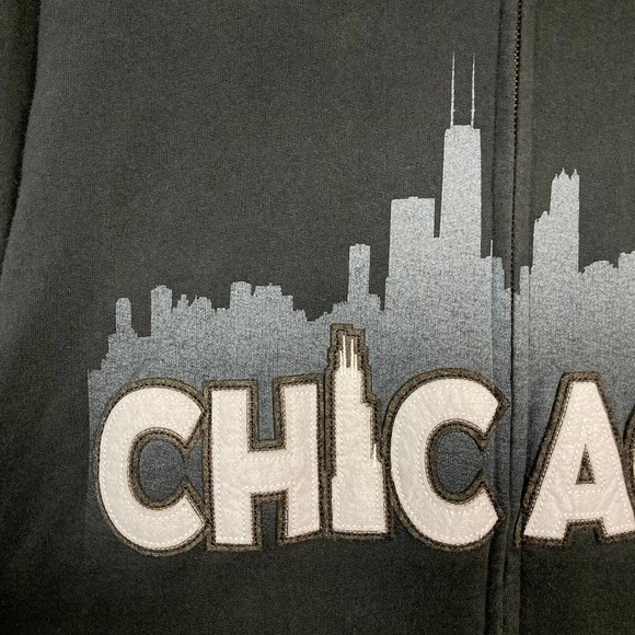 Disney Store Chicago Skyline Mickey Mouse Black Unisex Full Zip Hoodie Size L - Picture 5 of 12